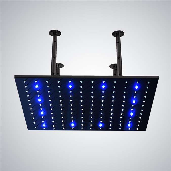 Dark Oil Rubbed Bronze Square Color Changing LED Rain Shower Head